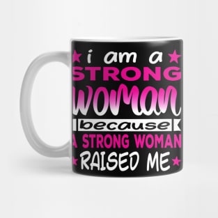 I Am A Strong Woman Cool Typography Pink White Mug